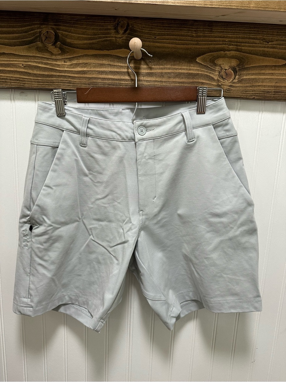 BYLT Basics Light Gray Athletic Shorts Sz 32 see pictures staining